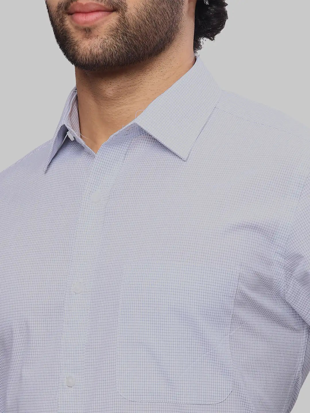 Raymond Men Grey Dobby Slim Fit Cotton Shirts