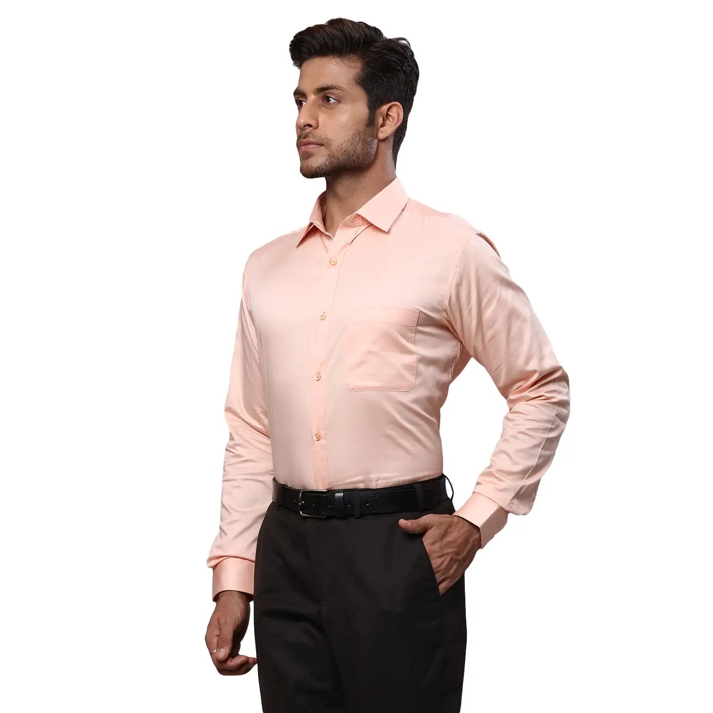 Men Slim Fit Light Grey Shirt