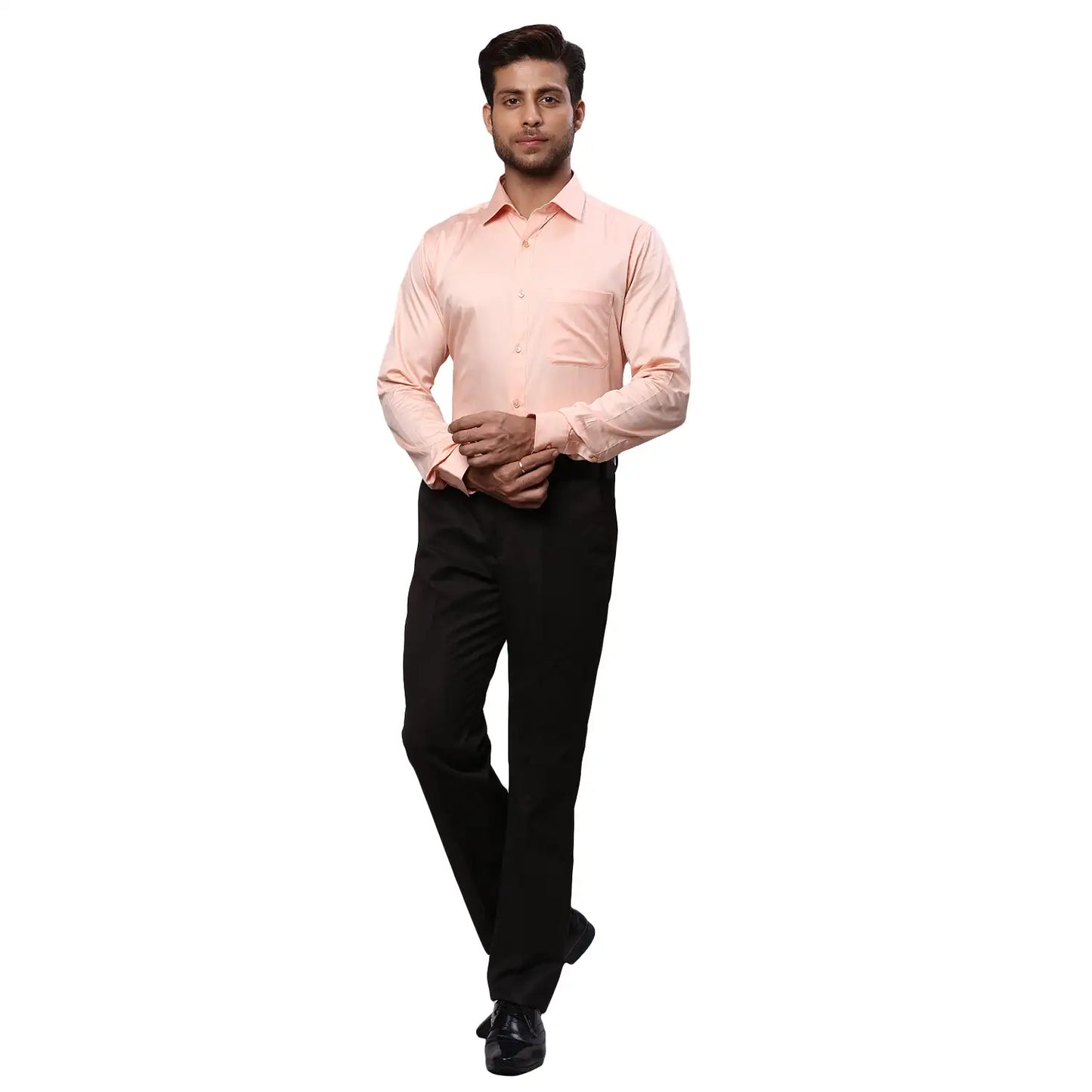 Men Slim Fit Light Grey Shirt