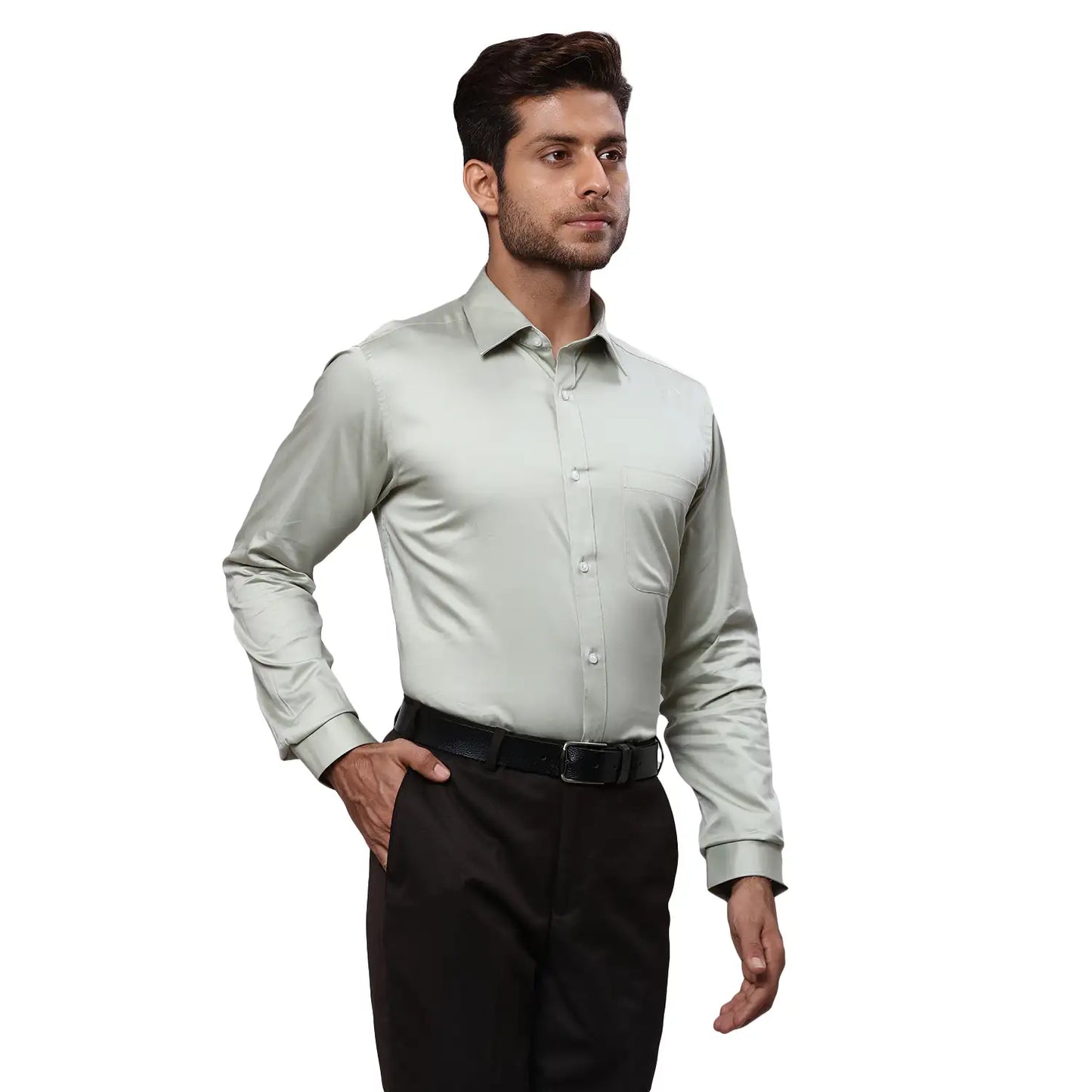 Men Slim Fit White Shirt