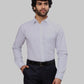 Raymond Men Blue Stripe Slim Fit Cotton Shirts