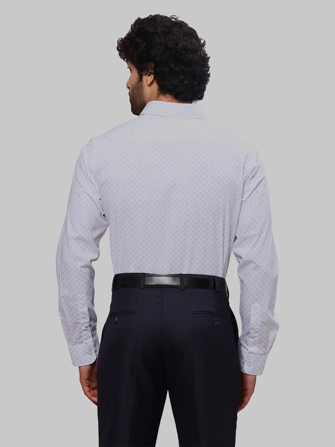 Raymond Men Blue Stripe Slim Fit Cotton Shirts