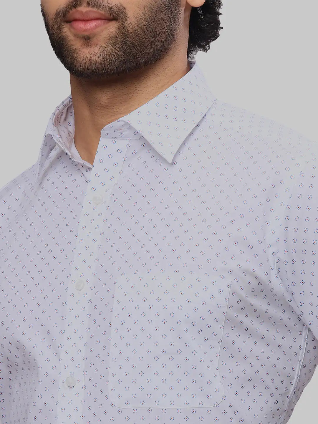 Raymond Men Blue Stripe Slim Fit Cotton Shirts