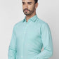 Raymond Men Blue Structure Slim Fit Cotton Shirt