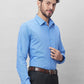 Raymond Men Blue Structure Slim Fit Cotton Shirt