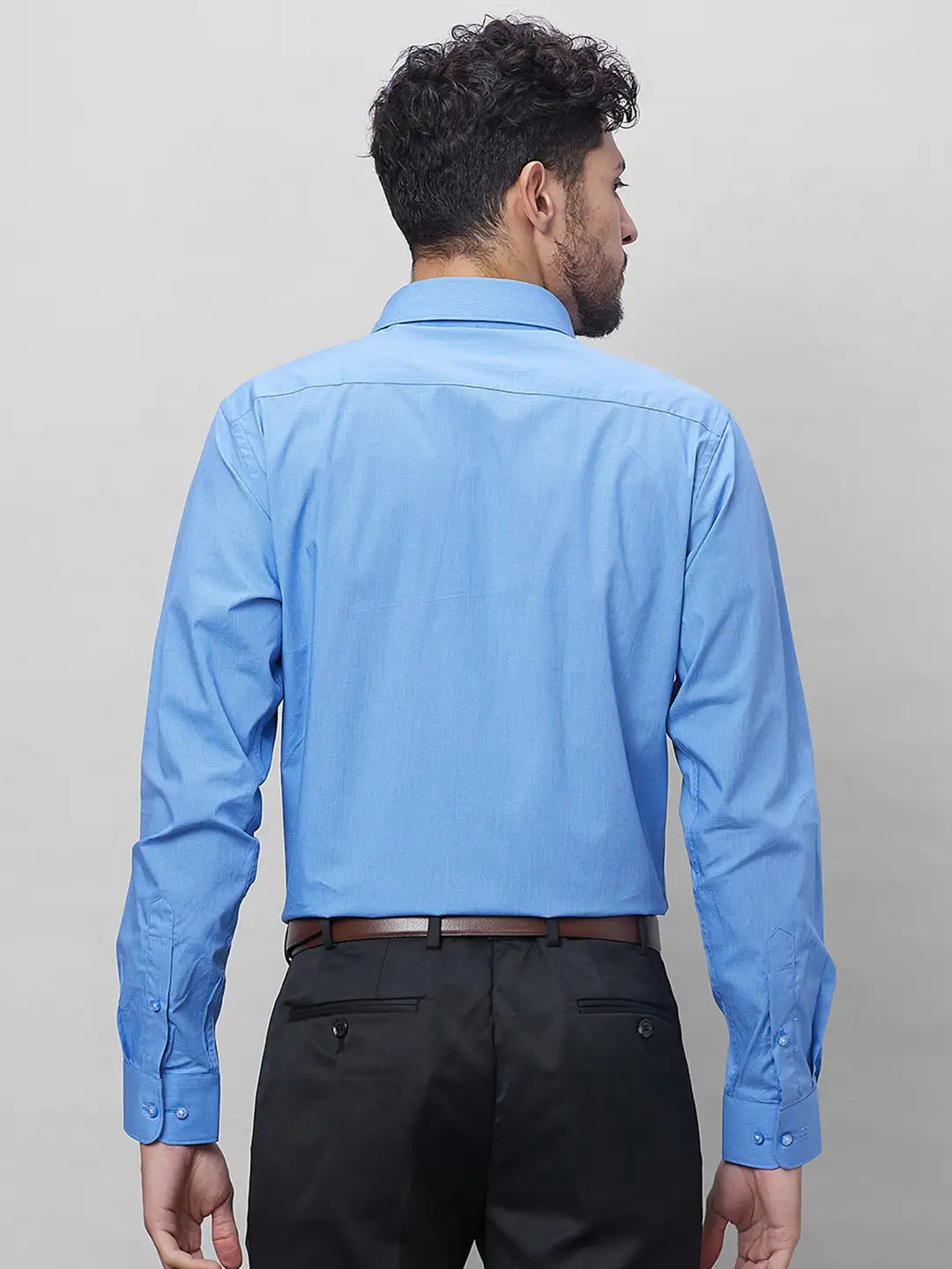 Raymond Men Blue Structure Slim Fit Cotton Shirt