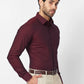 Raymond Men Red Solid Slim Fit Cotton Shirt
