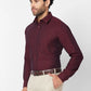 Raymond Men Red Solid Slim Fit Cotton Shirt