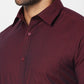 Raymond Men Red Solid Slim Fit Cotton Shirt