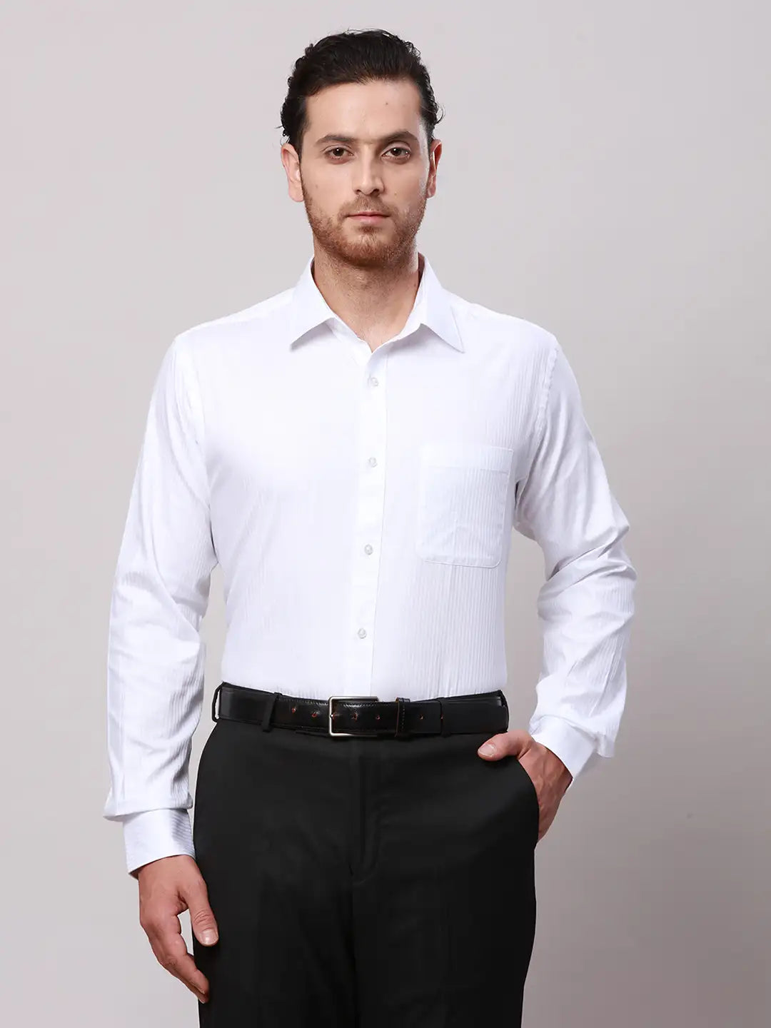 Raymond Men Orange Slim Fit Checks Cotton Shirts
