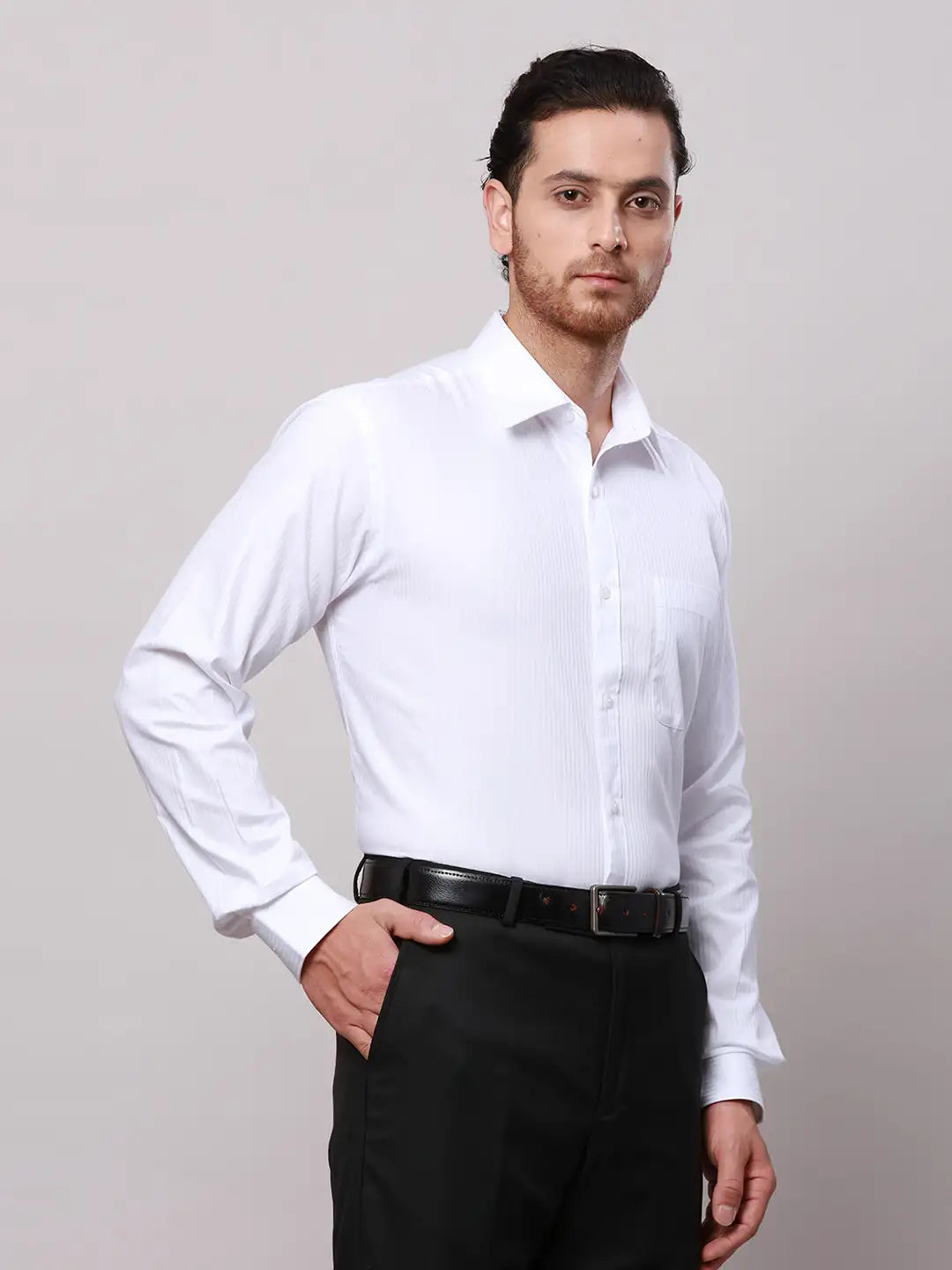 Raymond Men Orange Slim Fit Checks Cotton Shirts