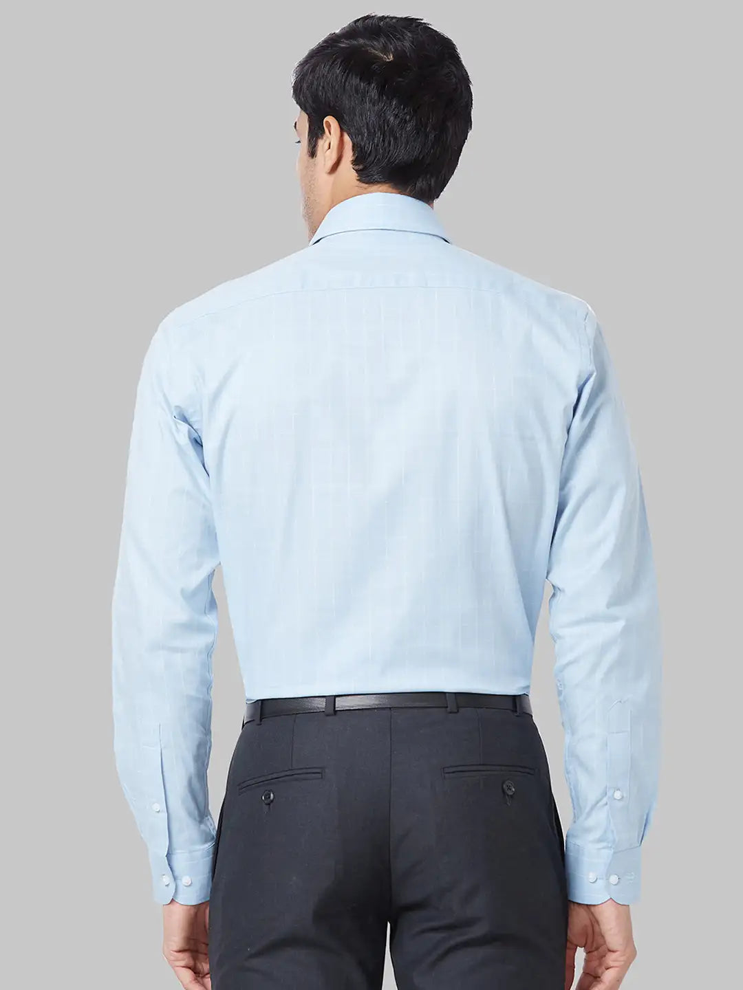 Raymond Men Blue Structure Slim Fit Cotton Shirt