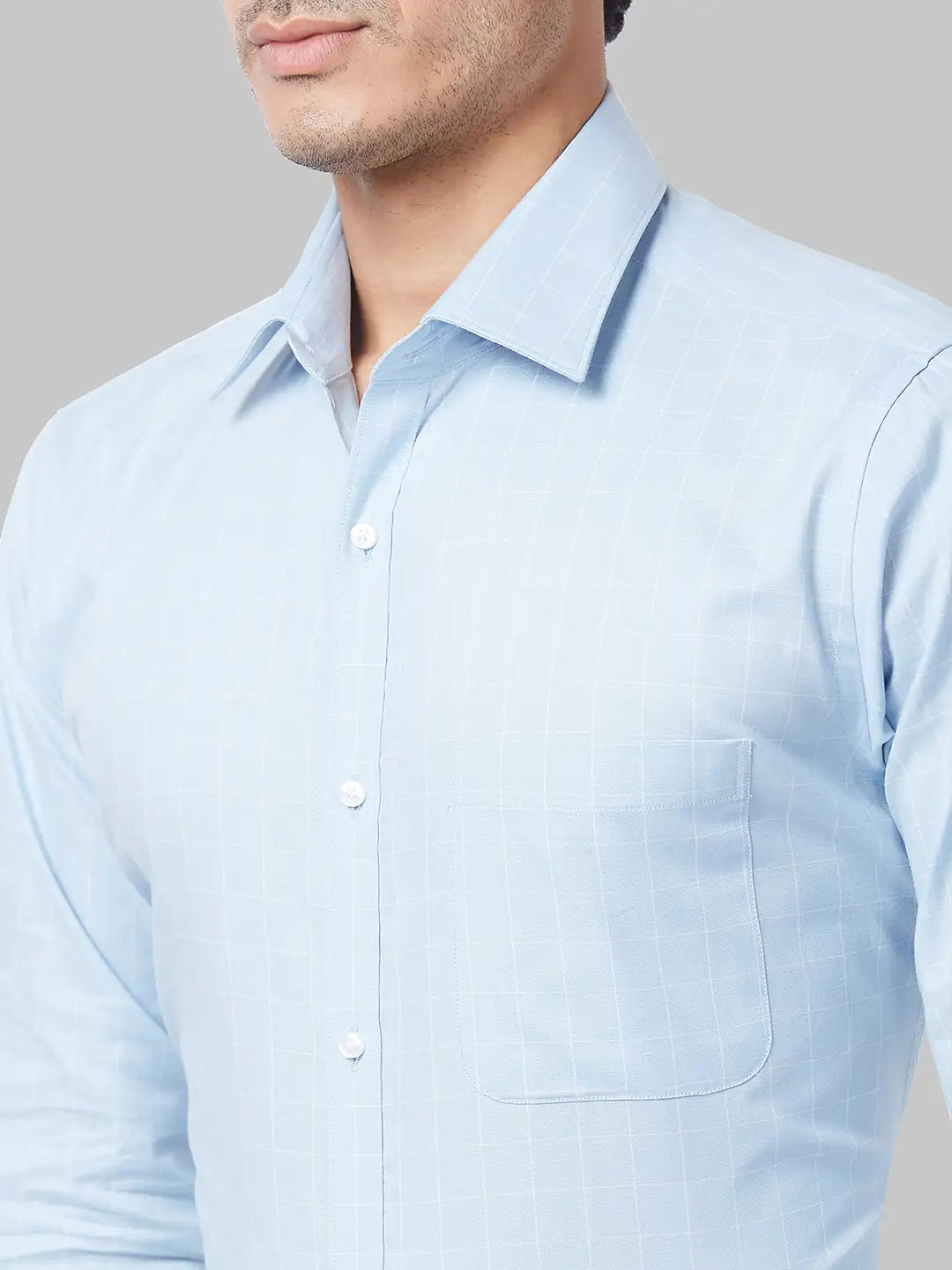 Raymond Men Blue Structure Slim Fit Cotton Shirt