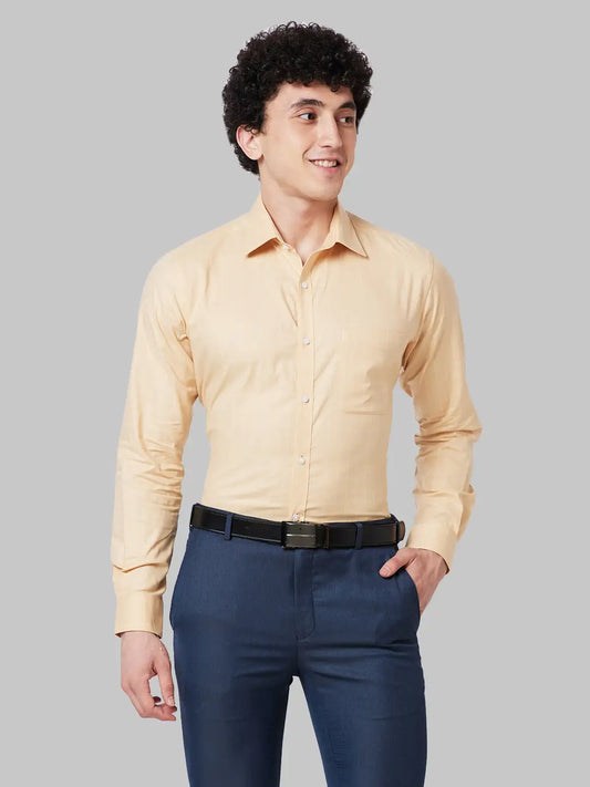 Raymond Men Blue Slim Fit Structure Cotton Shirts