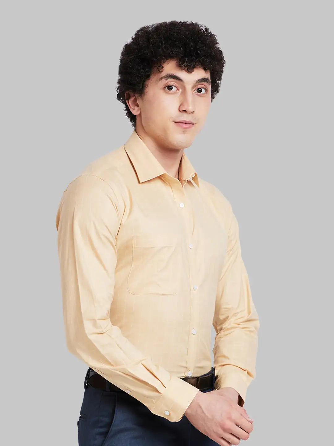 Raymond Men Blue Slim Fit Structure Cotton Shirts