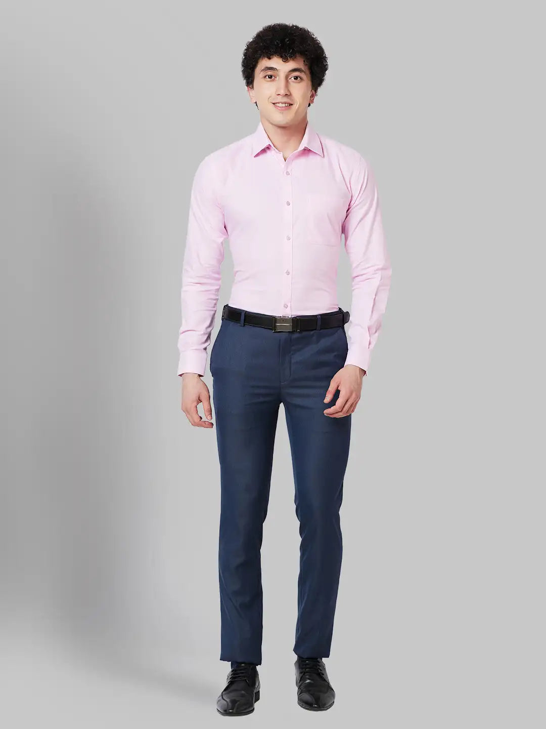 Raymond Men Green Structure Slim Fit Cotton Blend Shirt