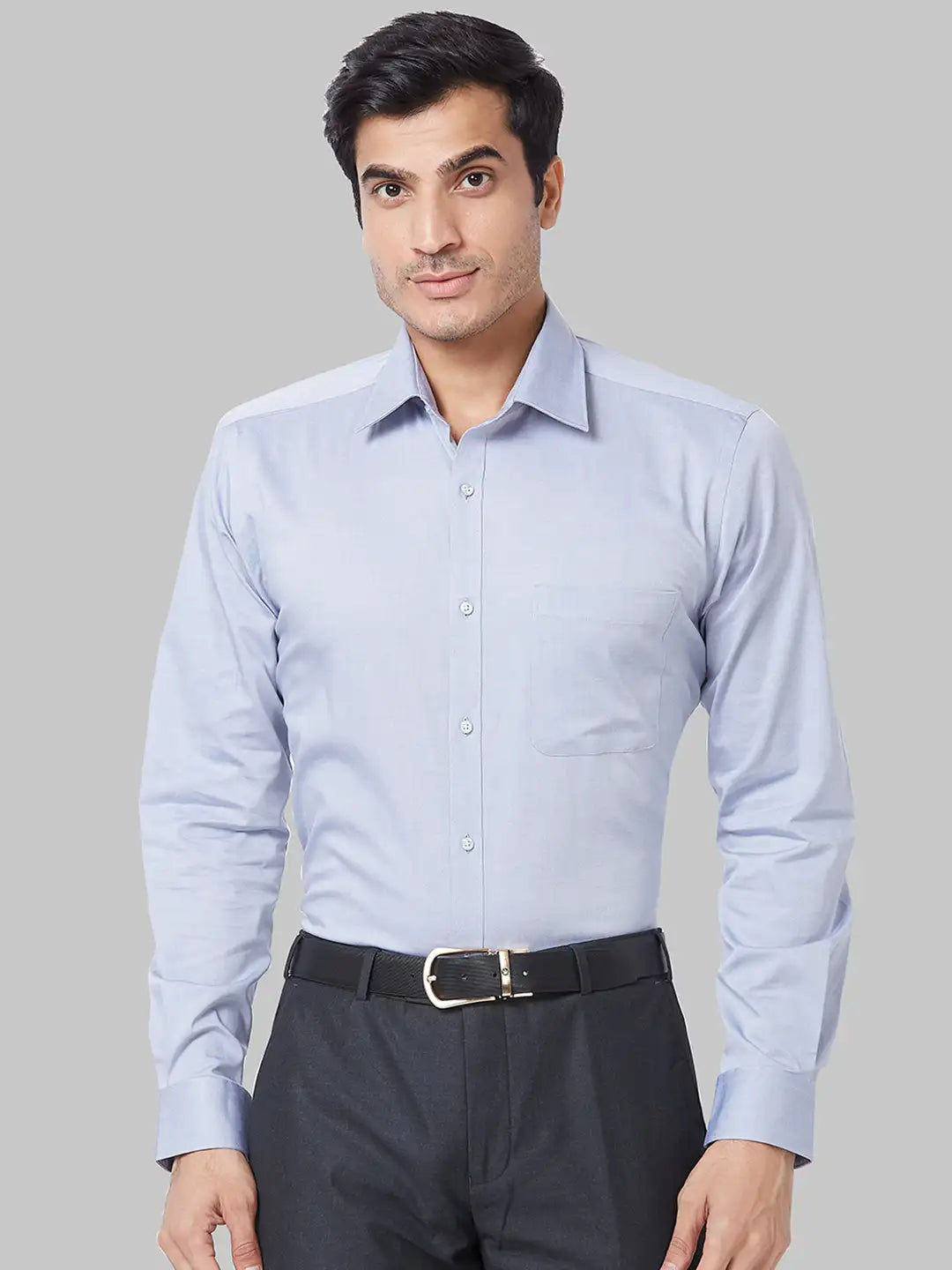 Men Orange Slim Fit Structure Cotton Shirts