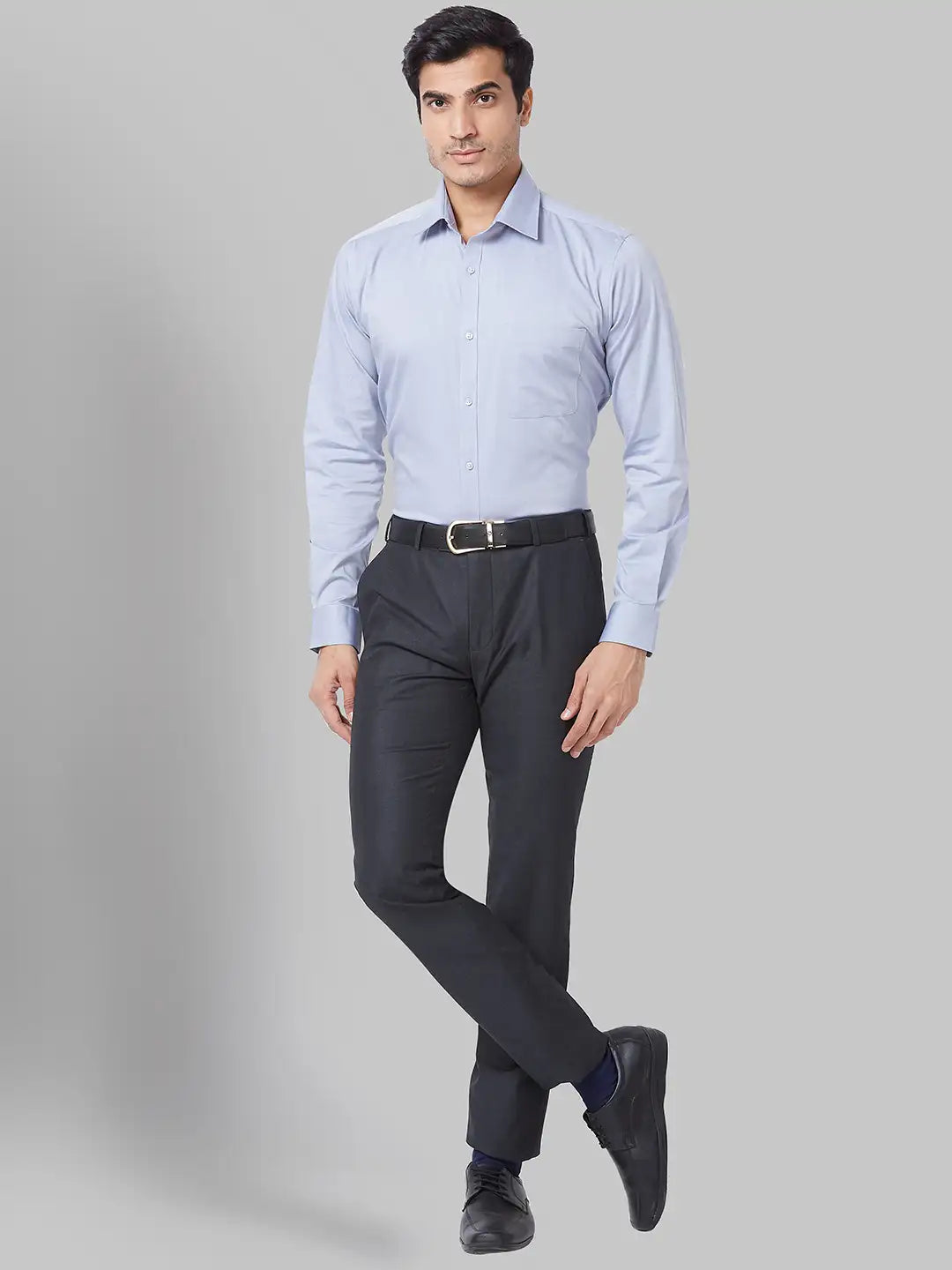 Men Orange Slim Fit Structure Cotton Shirts