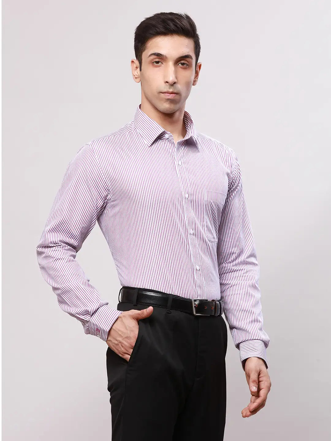 Raymond Men Blue Structure Slim Fit Cotton Shirt