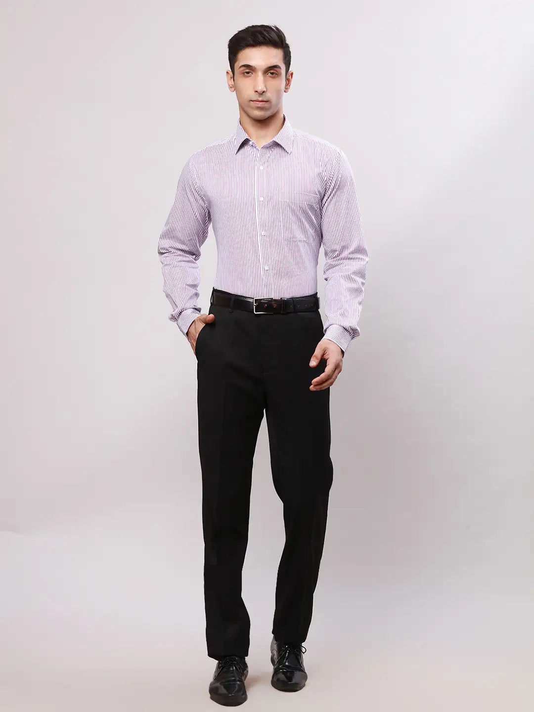 Raymond Men Blue Structure Slim Fit Cotton Shirt