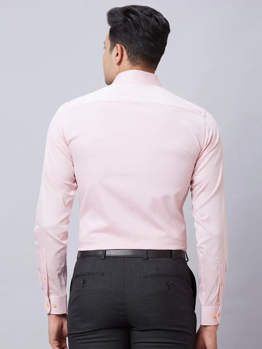 Men Petrol Slim Fit Structure Cotton Shirts