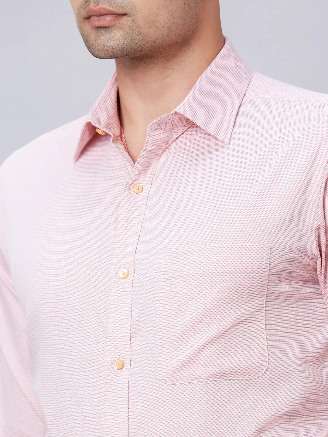 Men Petrol Slim Fit Structure Cotton Shirts
