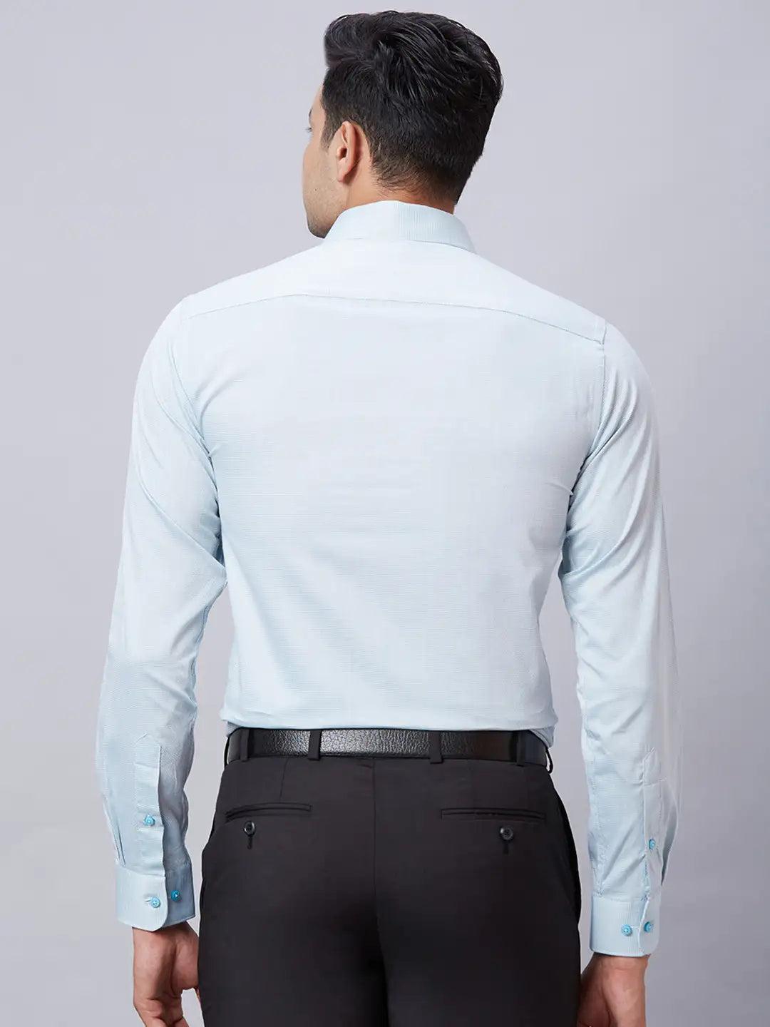 Men Violet Slim Fit Structure Cotton Shirts