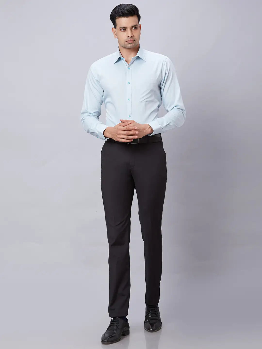 Men Violet Slim Fit Structure Cotton Shirts