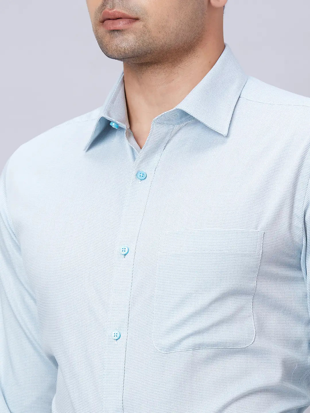 Men Violet Slim Fit Structure Cotton Shirts