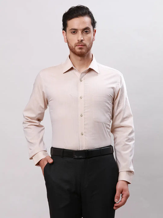 Raymond Men Violet Slim Fit Structure Cotton Shirts