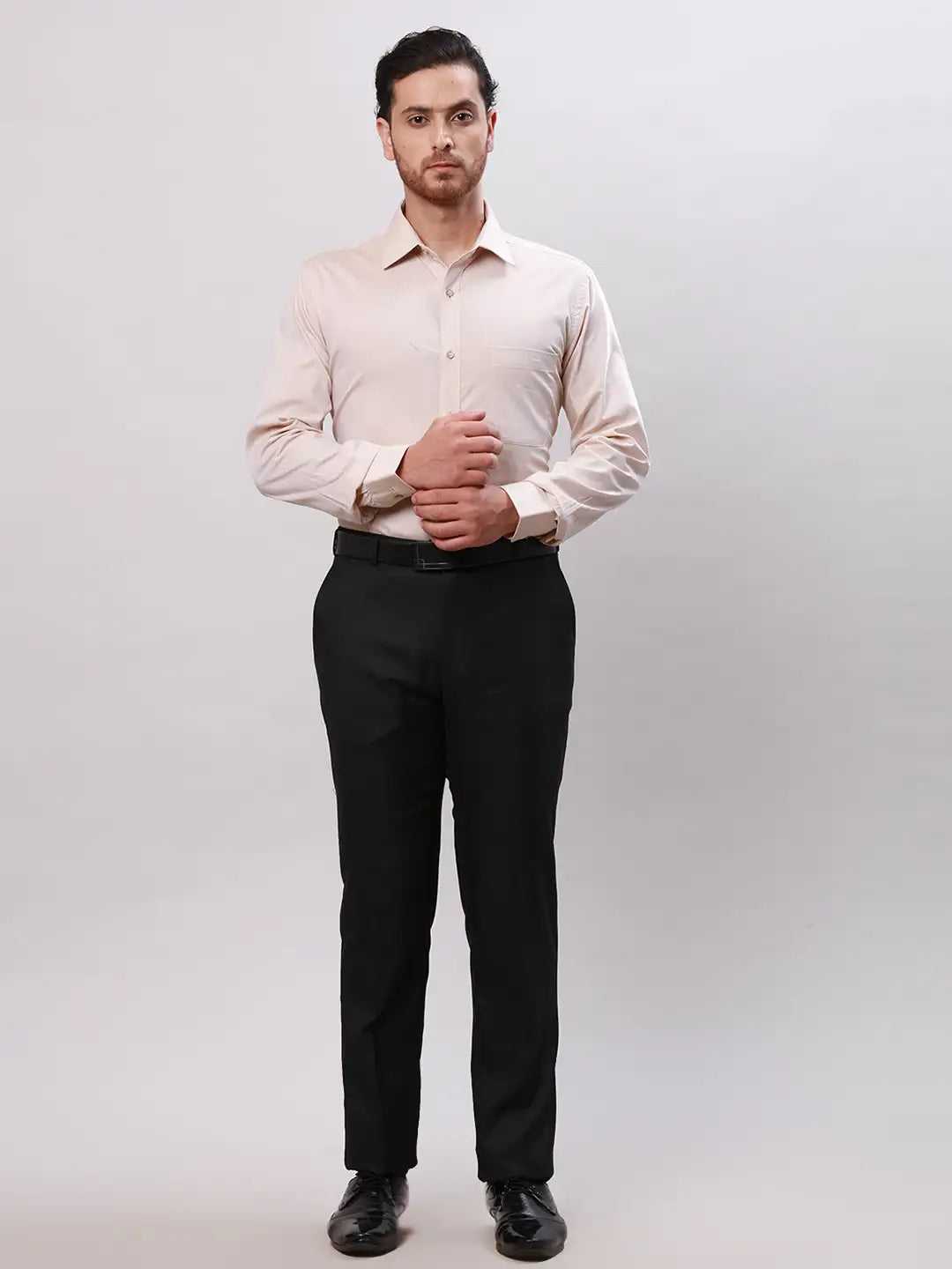 Raymond Men Violet Slim Fit Structure Cotton Shirts