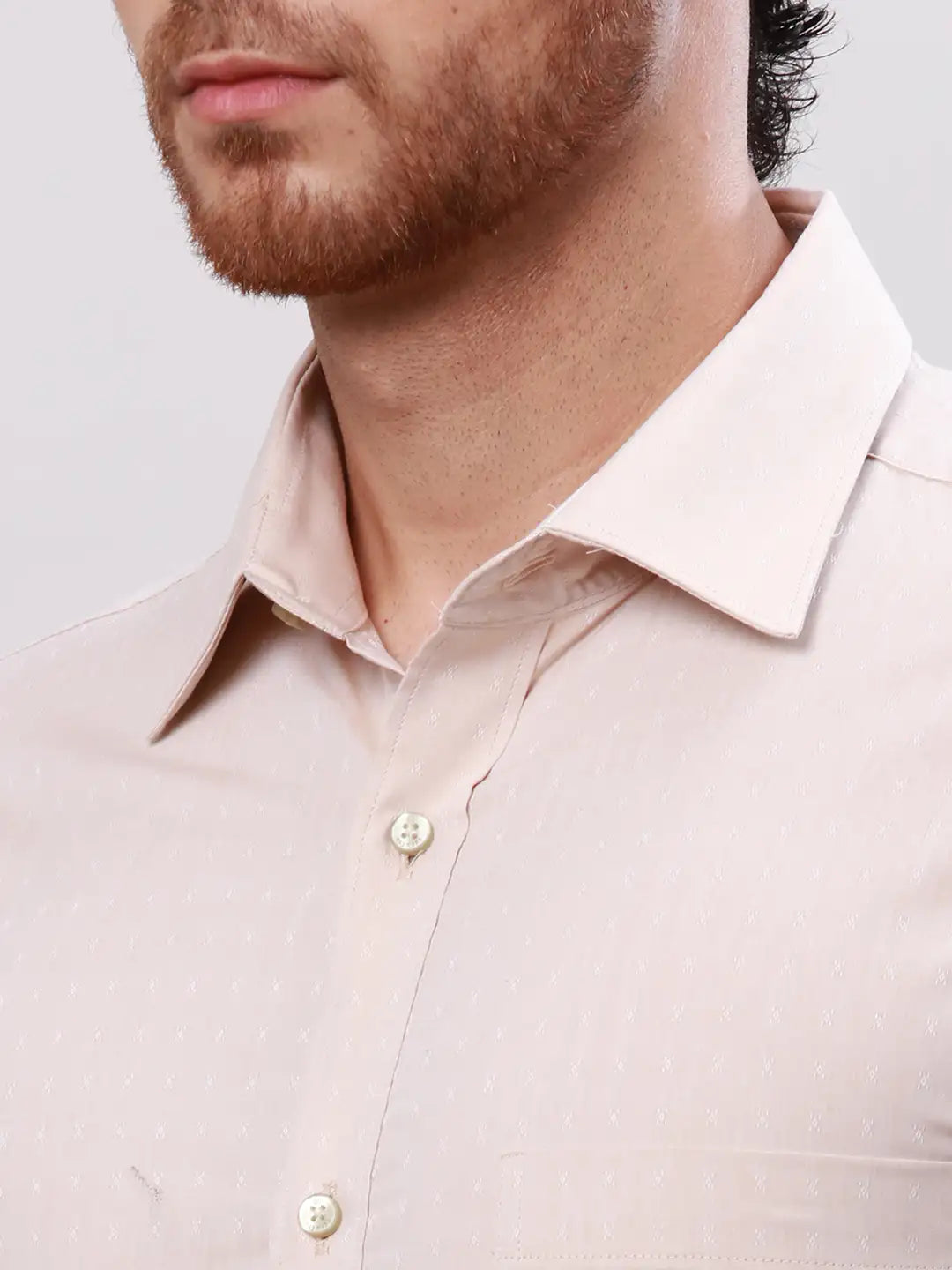 Raymond Men Violet Slim Fit Structure Cotton Shirts