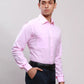Raymond Men Yellow Slim Fit Self Design Cotton Full Sleeve Cut Away Shirt