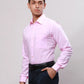 Raymond Men Yellow Slim Fit Self Design Cotton Full Sleeve Cut Away Shirt