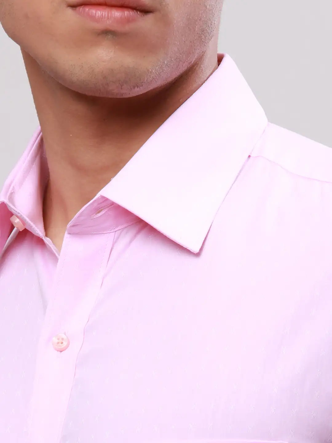 Raymond Men Yellow Slim Fit Self Design Cotton Full Sleeve Cut Away Shirt
