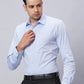 Men Grey Slim Fit Structure Cotton Shirts