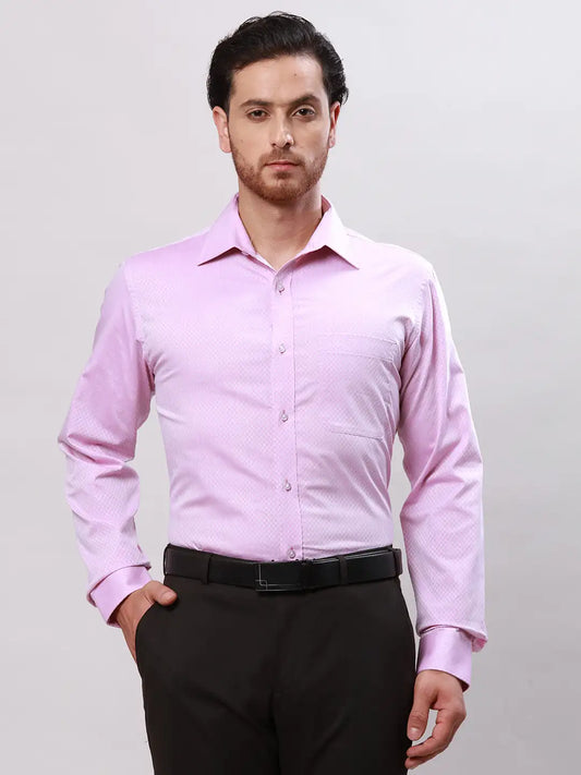 Raymond Men Blue Slim Fit Structure Cotton Shirts