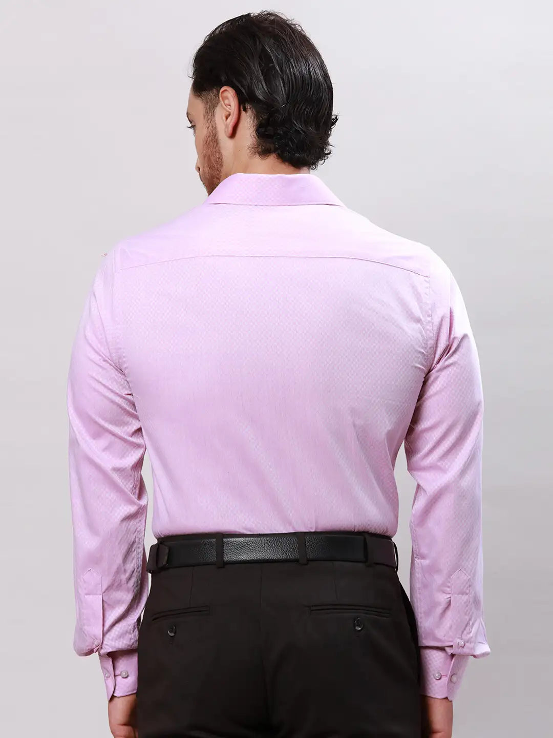 Raymond Men Blue Slim Fit Structure Cotton Shirts