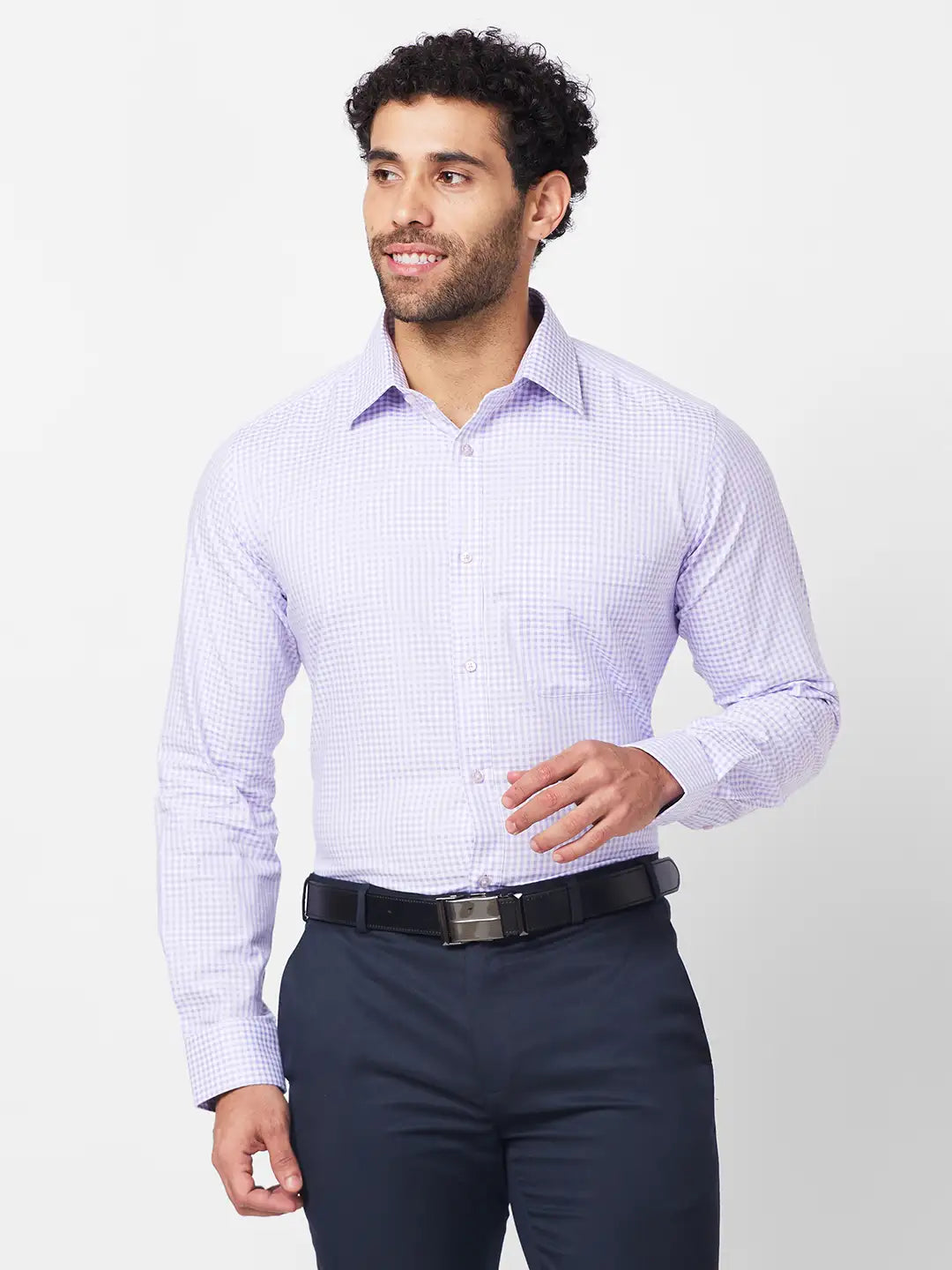 Raymond Men Black Structure Slim Fit Cotton Shirt