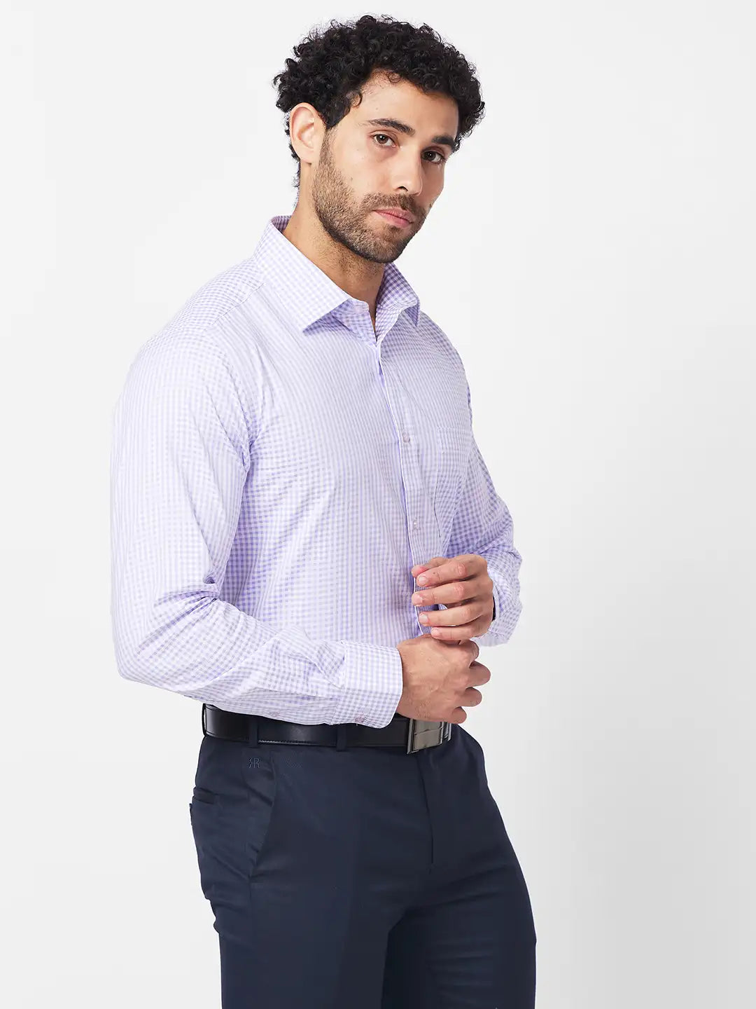 Raymond Men Black Structure Slim Fit Cotton Shirt