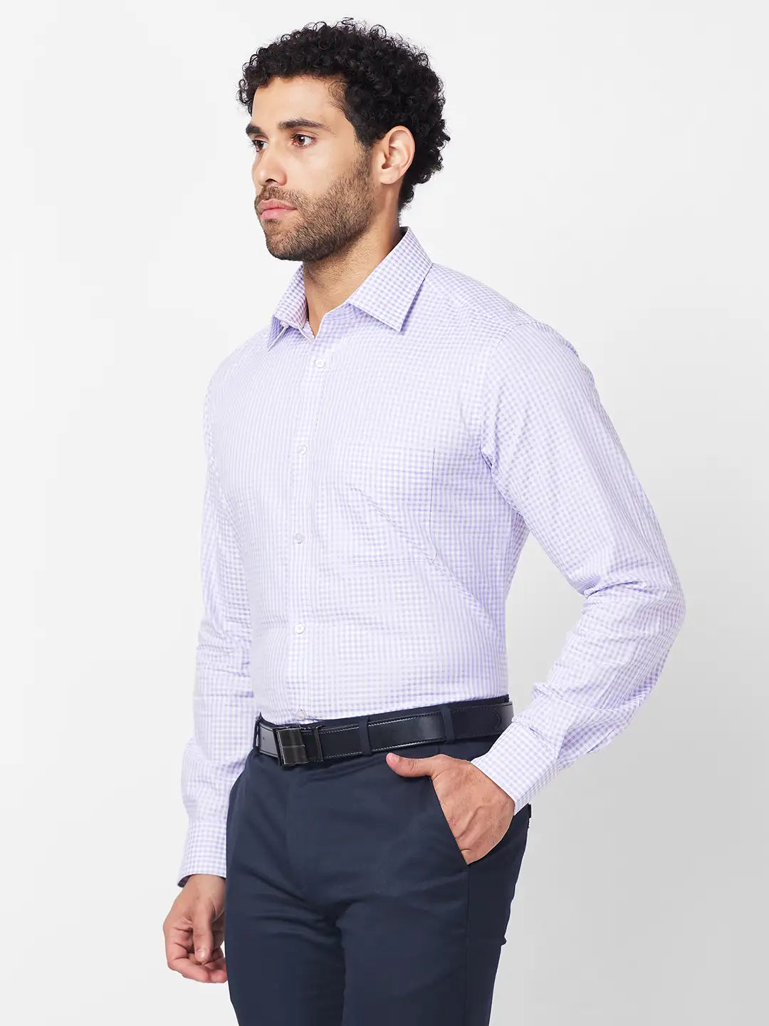 Raymond Men Black Structure Slim Fit Cotton Shirt