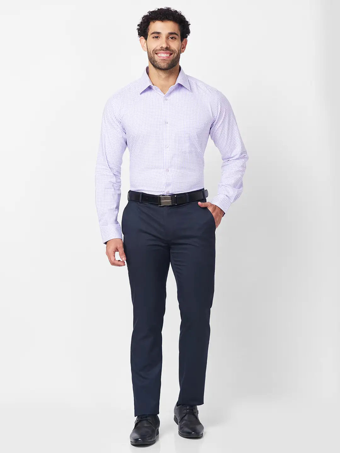 Raymond Men Black Structure Slim Fit Cotton Shirt