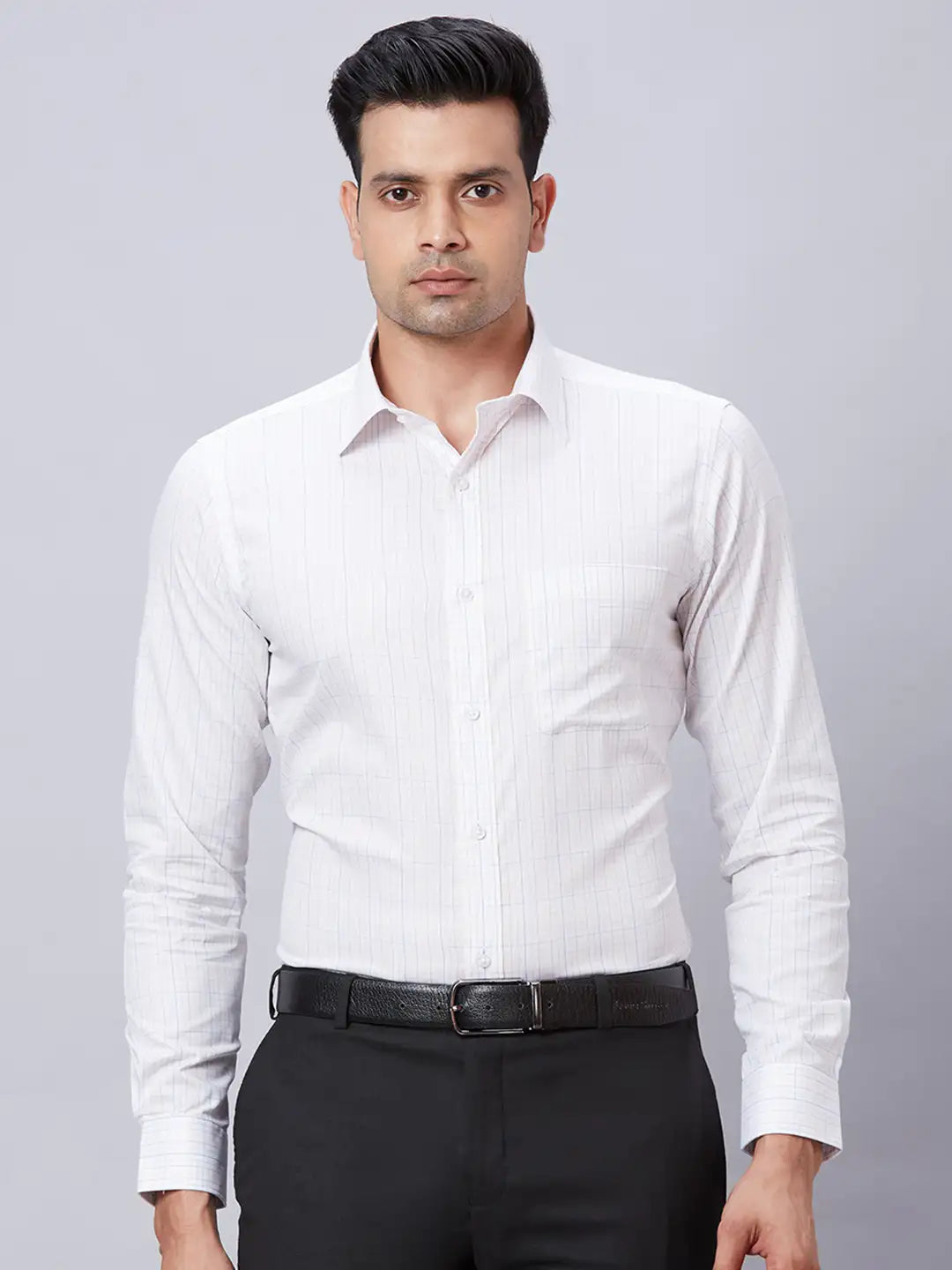 Men Green Slim Fit Structure Cotton Shirts