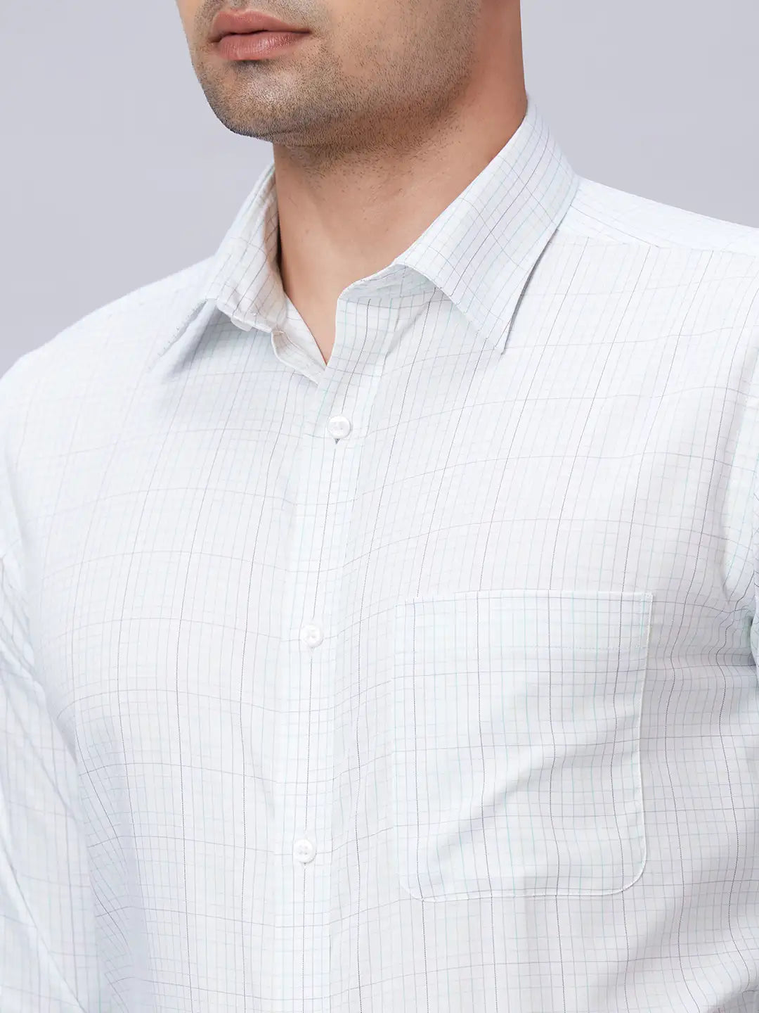 Men Blue Slim Fit Structure Cotton Shirts