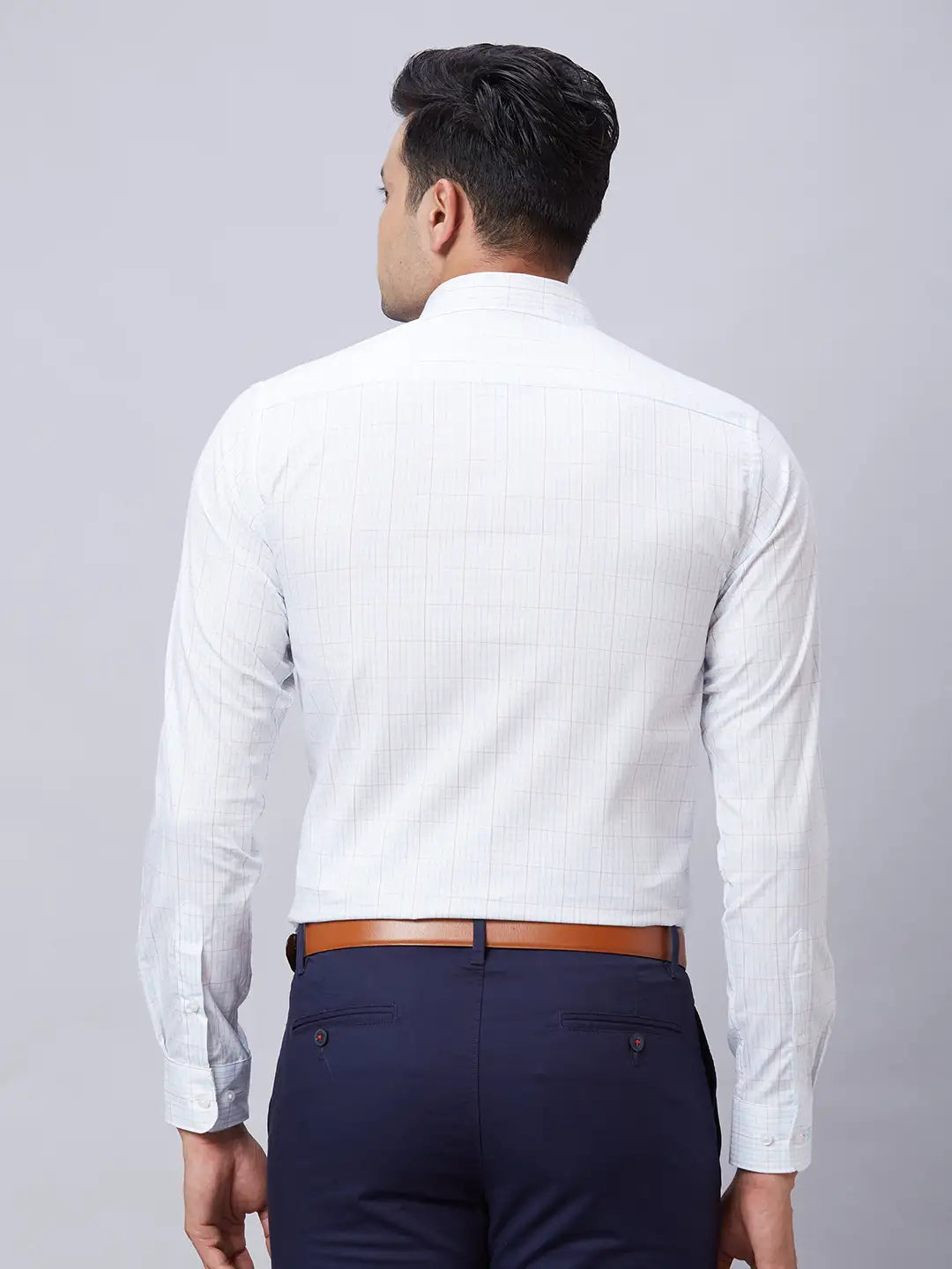 Raymond Men Violet Structure Slim Fit Cotton Shirt