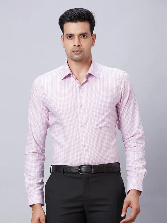 Raymond Men Red Structure Slim Fit Cotton Shirt
