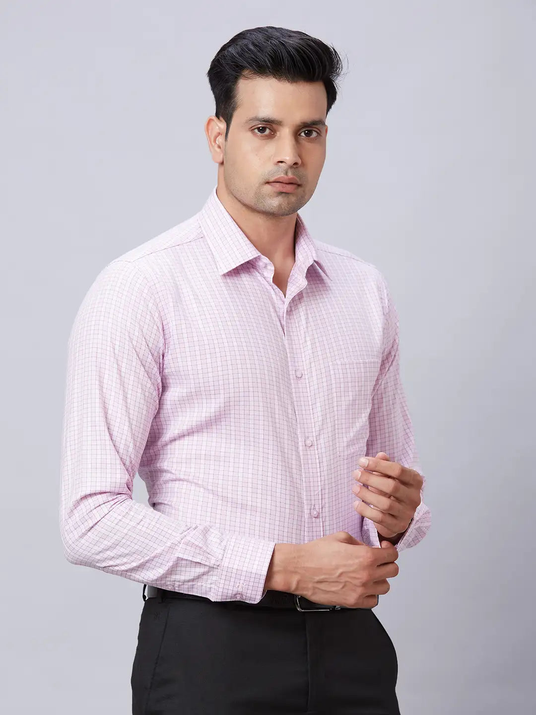 Raymond Men Red Structure Slim Fit Cotton Shirt