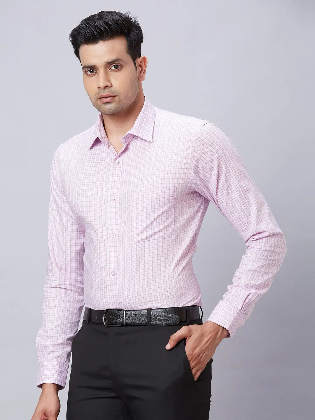 Raymond Men Red Structure Slim Fit Cotton Shirt