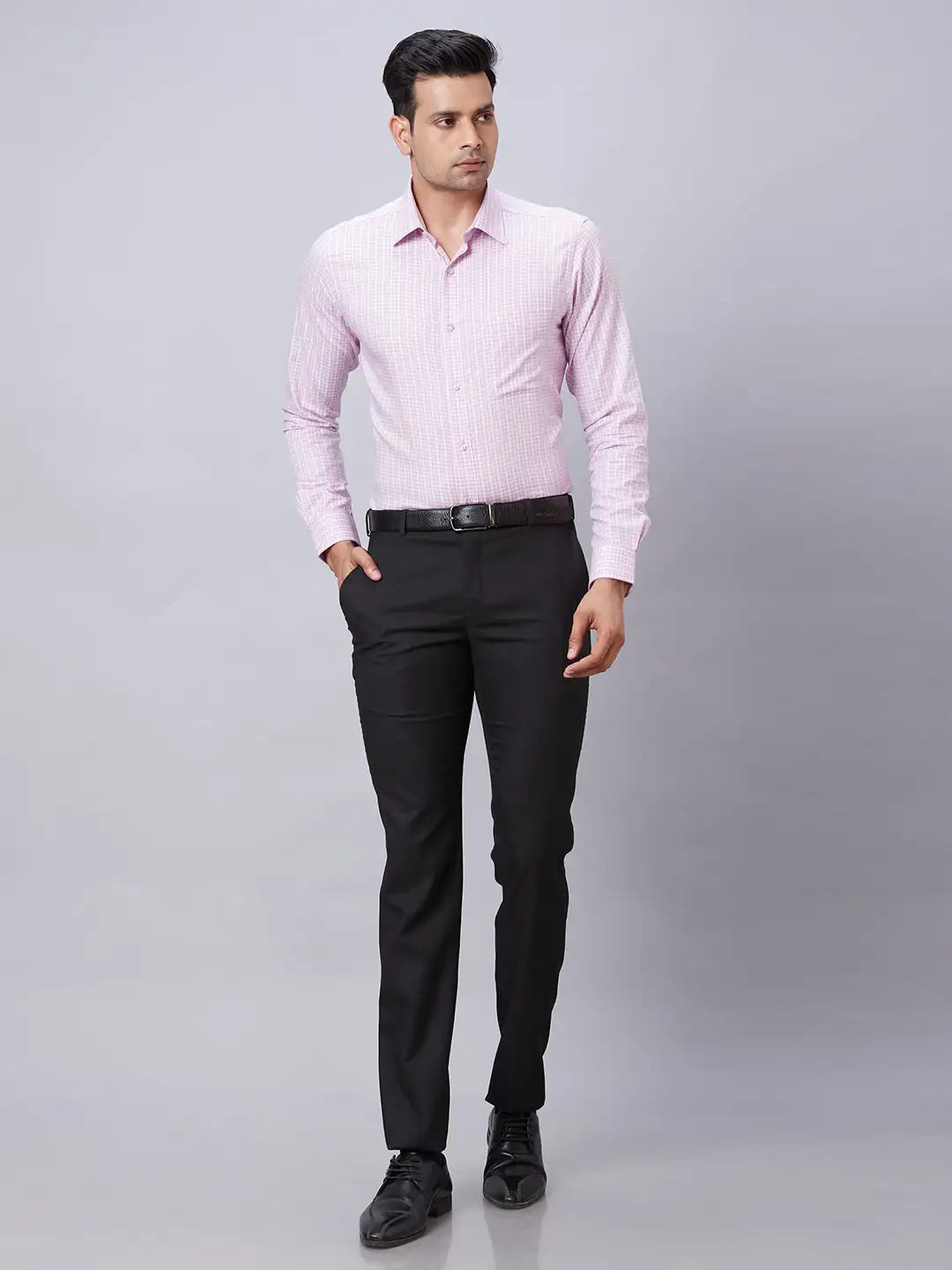 Raymond Men Red Structure Slim Fit Cotton Shirt