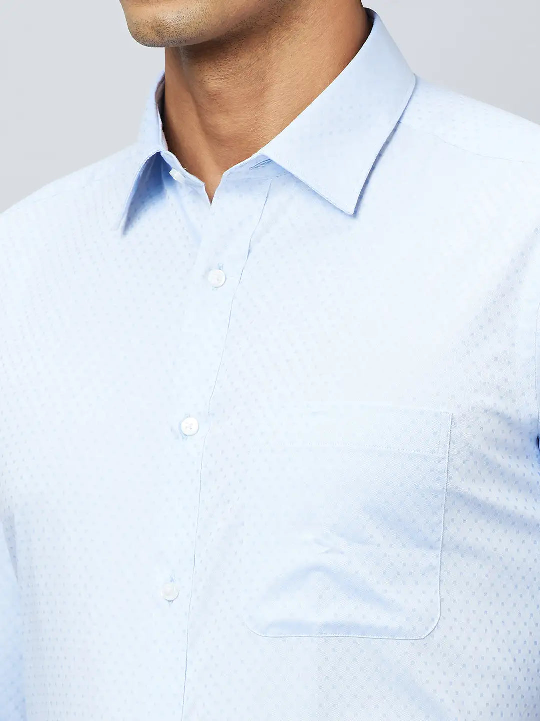Raymond Men Blue Structure Slim Fit Cotton Shirts
